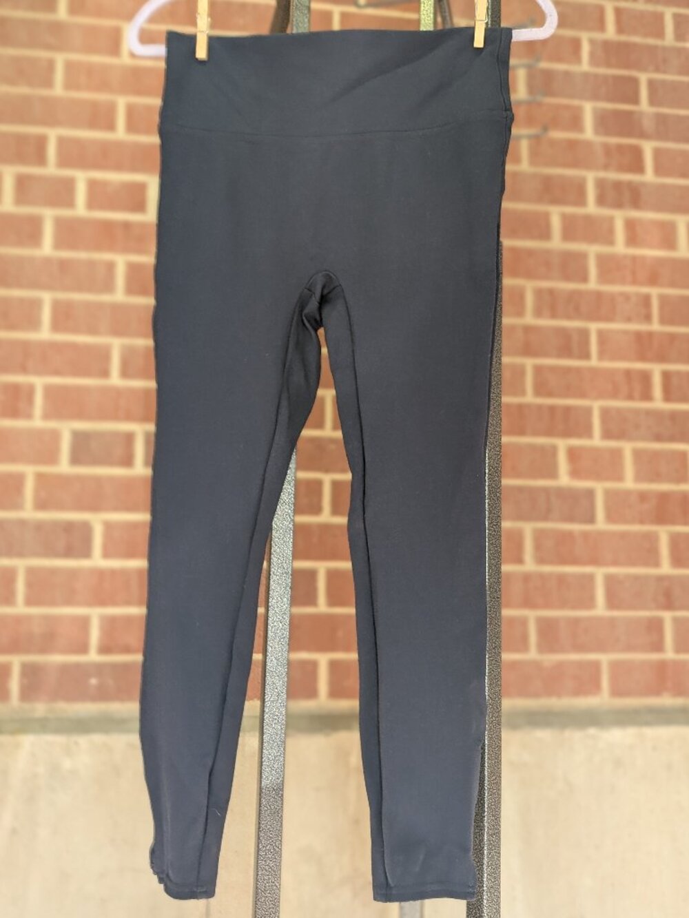 SPANX Navy Blue High Rise Shaping Leggings Notched Ankle Petite Women's M